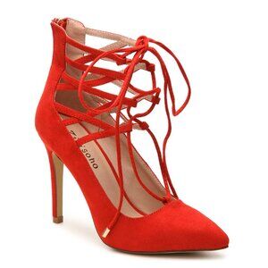 Zigi Soho Red Faux Suede Hayven Ghillie Lace Stiletto Pump Size 8